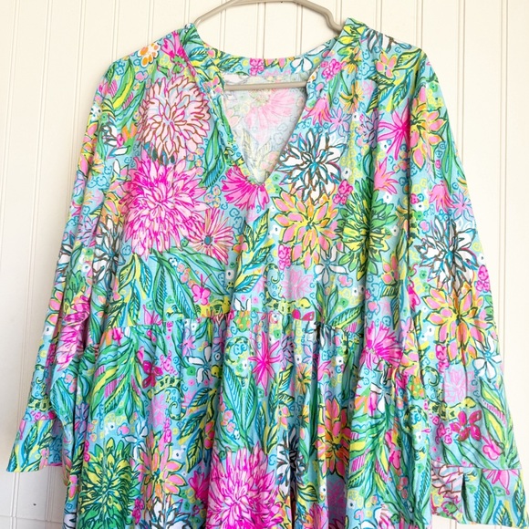 Lilly Pulitzer Floral Dress in Pink, Green, and Blue - Picture 3 of 6